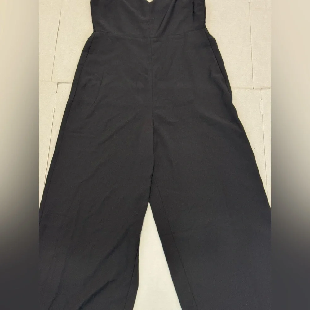 Madewell Thistle Cami Black Wide-Leg Jumpsuit with Spaghetti Straps Size 0